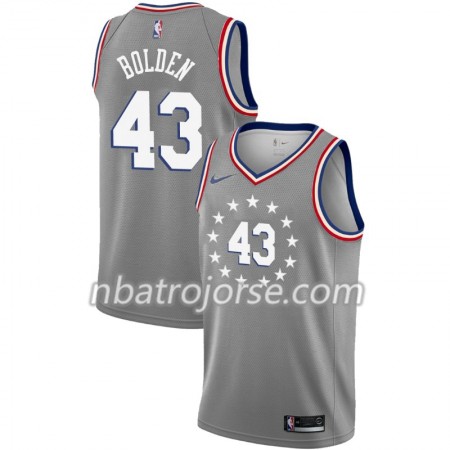 Män Philadelphia 76ers Tröja Jonah Bolden 43 2018-19 Nike City Edition Grå Swingman